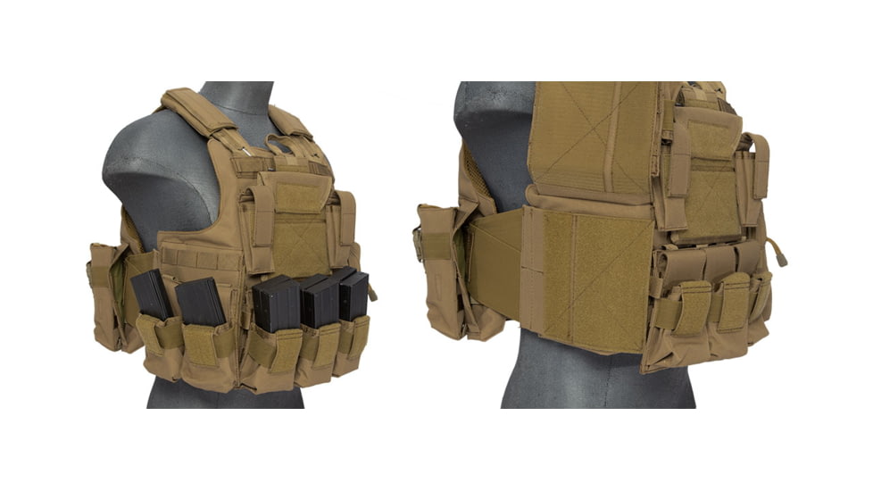 Lancer Tactical 1000D Nylon Strike Tactical Vest, Tan, CA-303TN