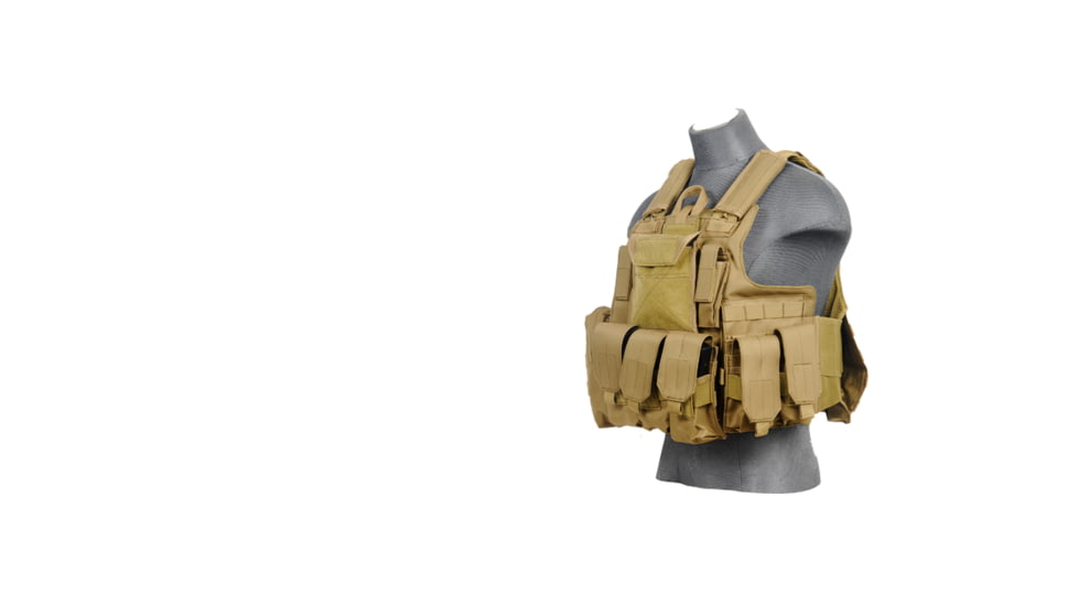 Lancer Tactical 1000D Nylon Strike Tactical Vest, Tan, CA-303TN