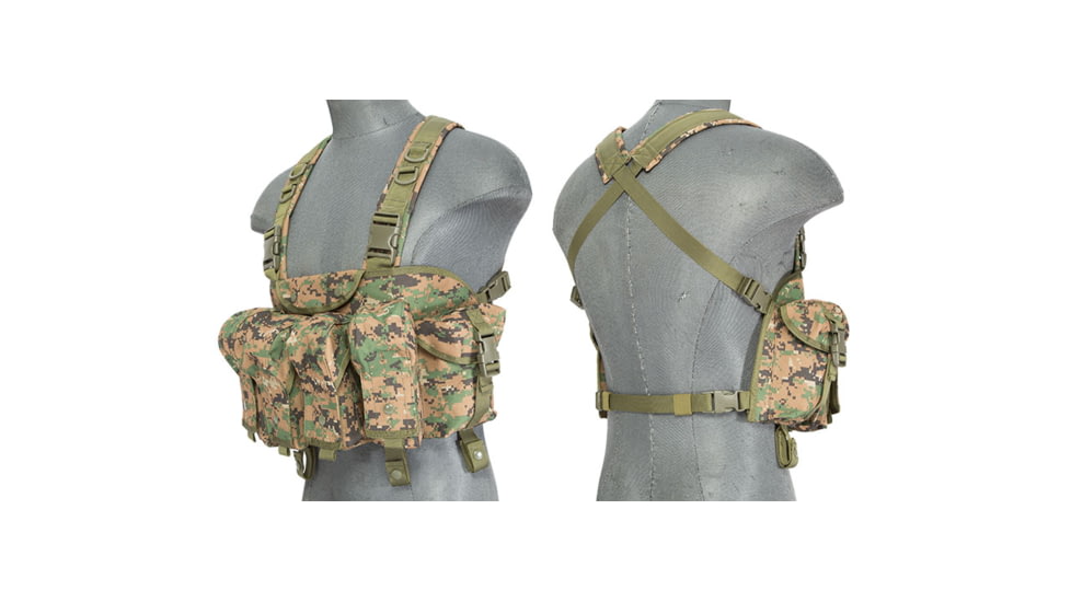 Lancer Tactical Nylon AK Chest Rig, Digital Woodland, CA-308D