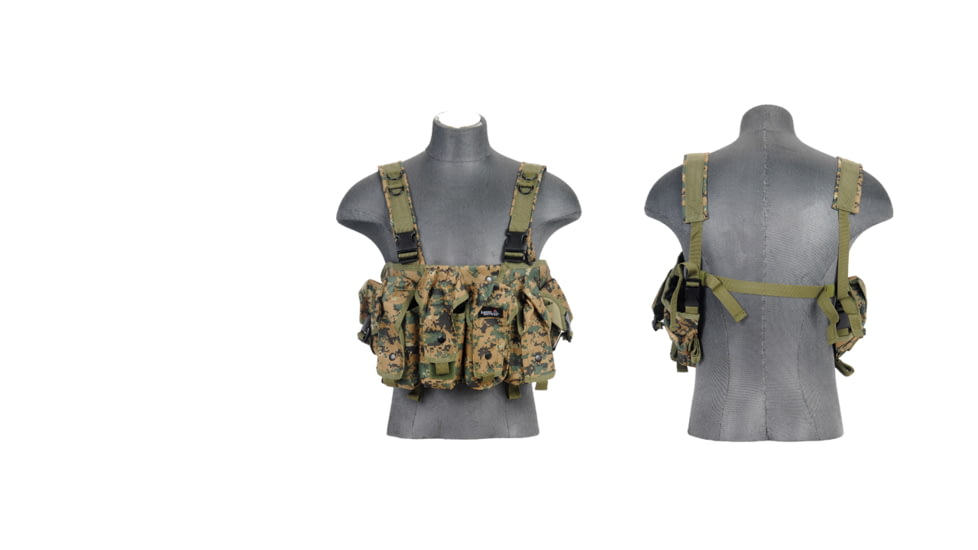Lancer Tactical Nylon AK Chest Rig, Digital Woodland, CA-308D
