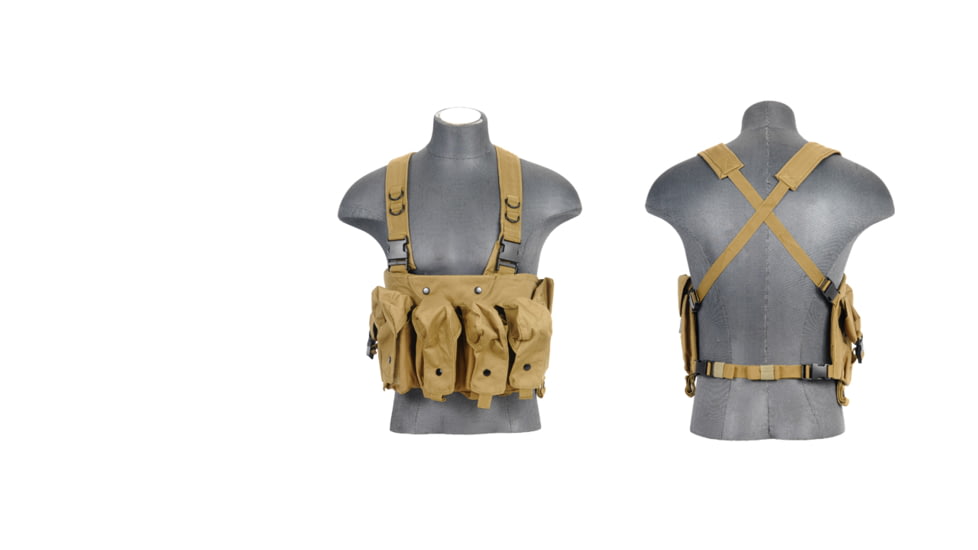 Lancer Tactical Nylon AK Chest Rig, Khaki, CA-308KN