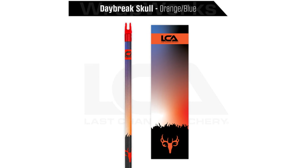 Last Chance WrapWorks Stock Daybreak Skull Orange/Blue Precision Fixed Standard, 1503381