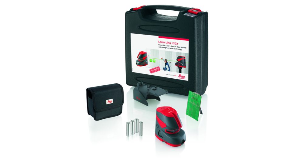 Leica Disto Lino L2G+ Green Crossline 180 Degree Laser Level w/Case, Wall Bracket, Storage Pouch, Green Target, Batteries 817856