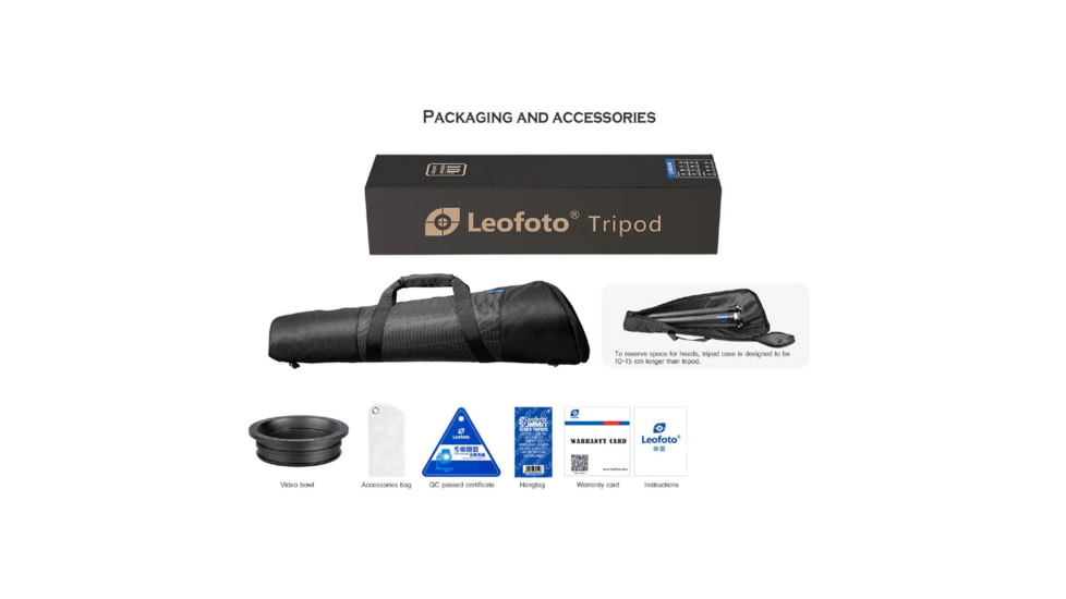 Leofoto LM-364C X Version Tripod w/ 75mm Bowl/Platform w/ LH Ballhead Set, Black, LM-364CX+LH-55LR