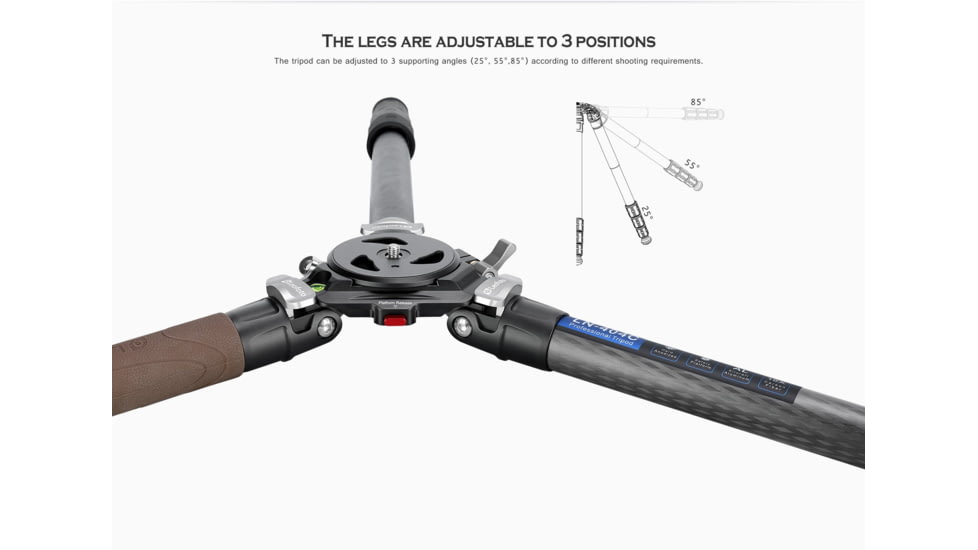 Leofoto LN-364C Heavy Duty Tripod w/ 75mm Video Bowl/Platform &amp; Bag, Black, LN-364C