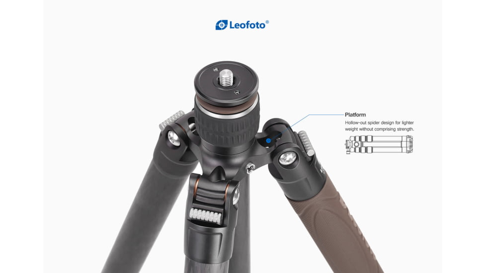 Leofoto LX-254CT/BV-5B Reversible Travel Tripod w/ Bino Fluid Head Kit, Black, LX-254CT+BV-5B