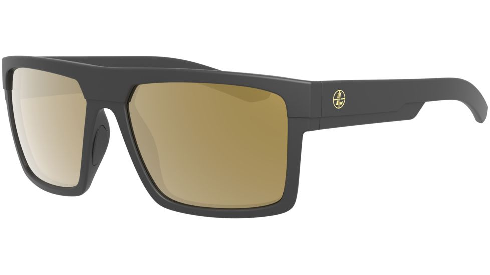 Leupold Becnara Sunglasses, Matte Black Frame, Square Bronze Mirror Lens, Polarized, Regular-Wide, 179103