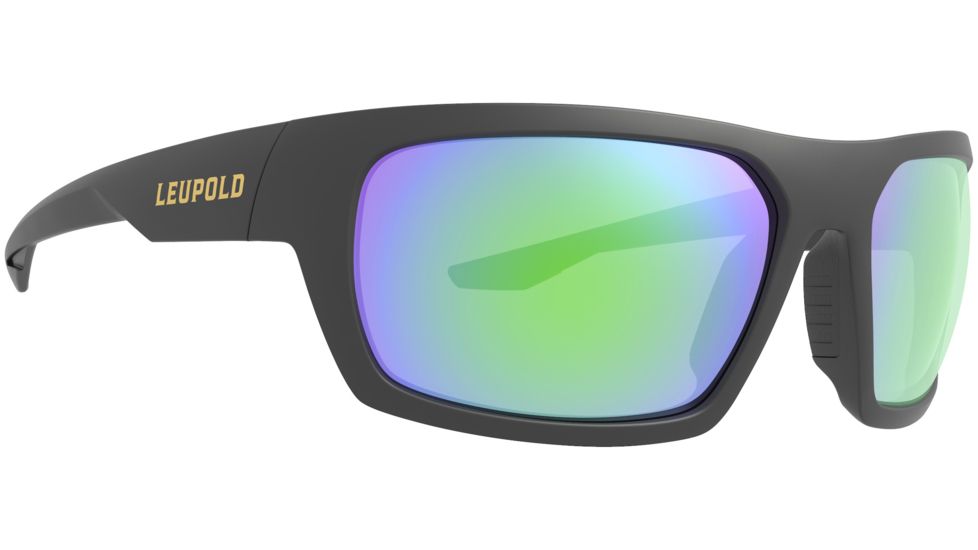 Leupold Packout Mens Sunglasses, Matte Black Frame, Square Emerald Mirror Lens, Polarized, Regular, 179095