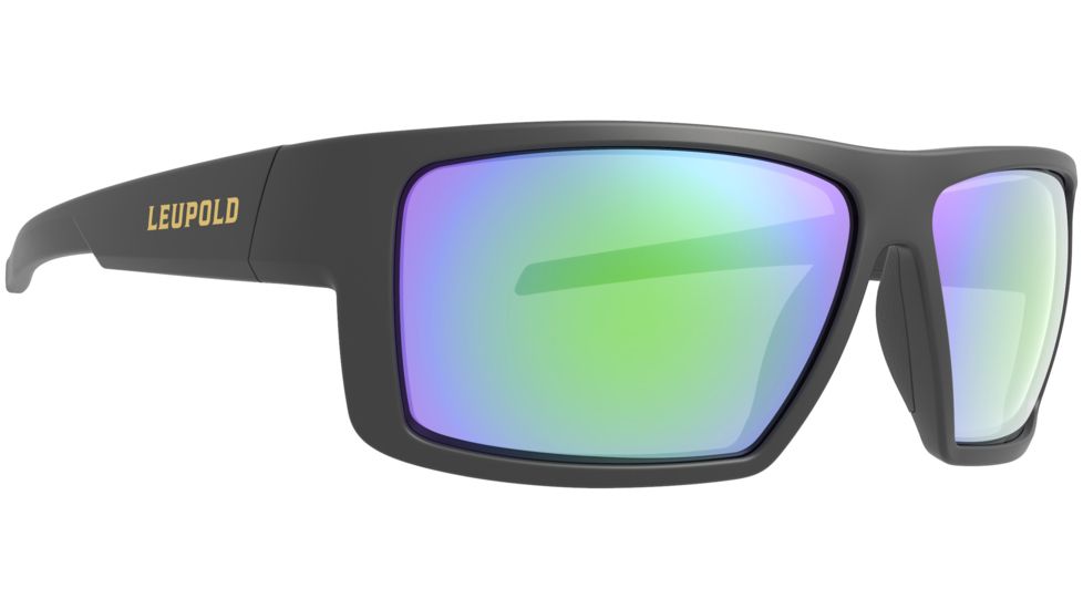 Leupold Switchback Sunglasses, Matte Black Frame, Square Emerald Mirror Lens, Polarized, Regular-Wide, 179093