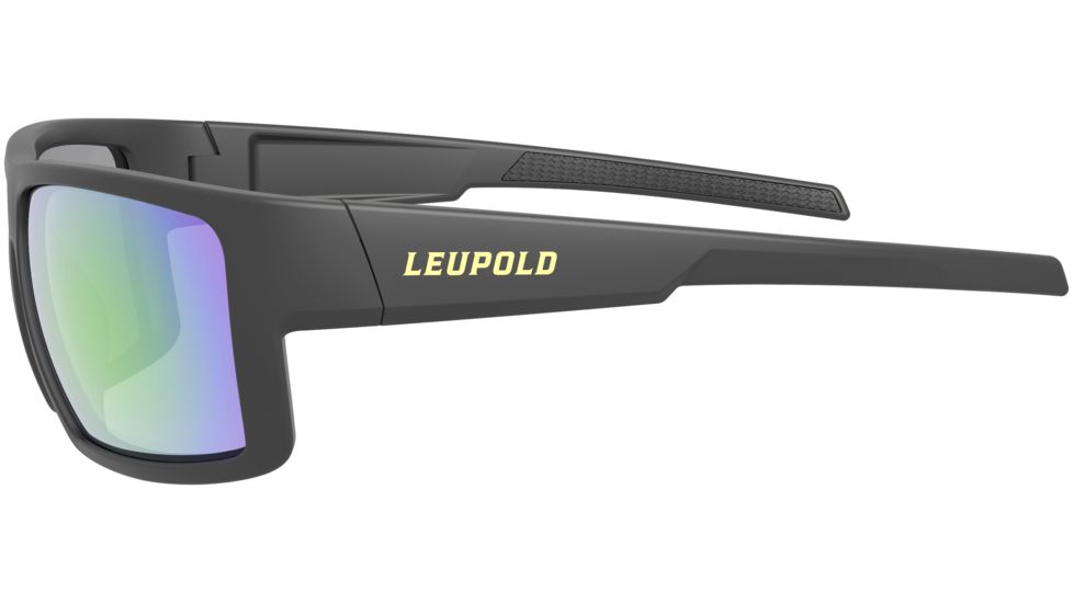 Leupold Switchback Sunglasses, Matte Black Frame, Square Emerald Mirror Lens, Polarized, Regular-Wide, 179093