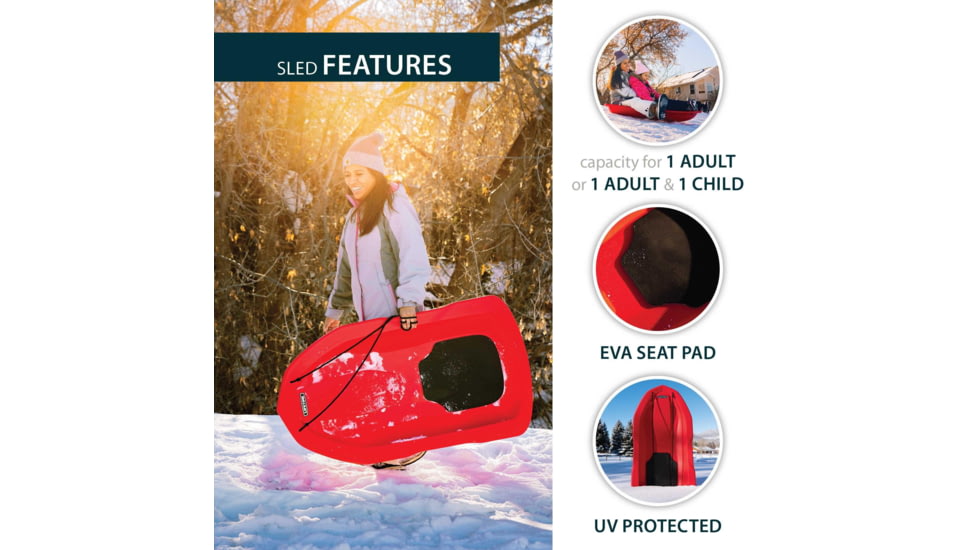 Lifetime Products 48in Premium Snow Sled, 2 Pack, Red, 91181