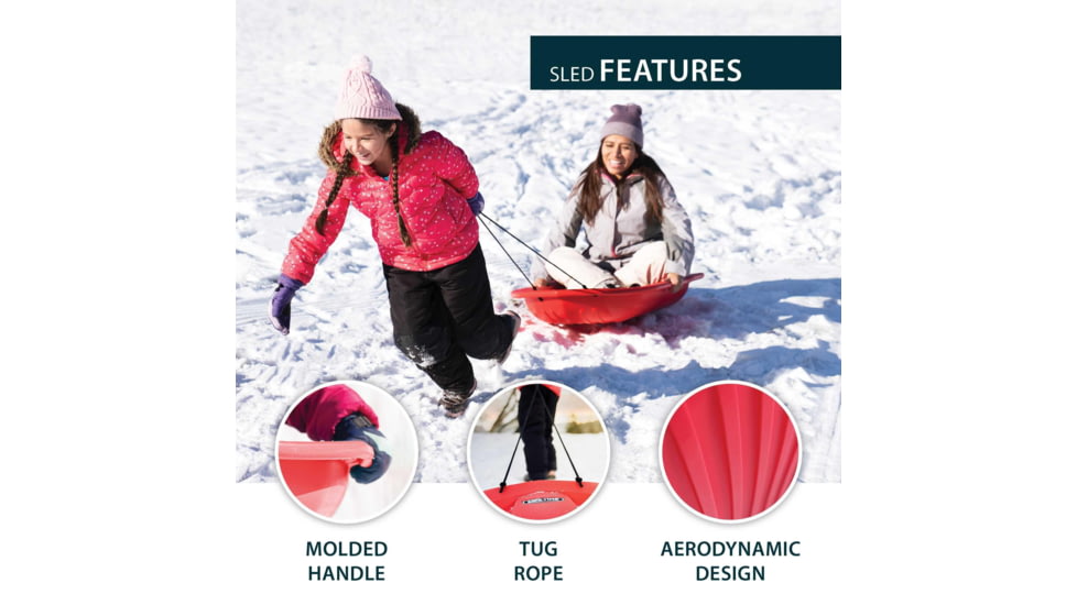 Lifetime Products 48in Premium Snow Sled, 2 Pack, Red, 91181