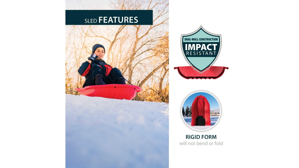 Lifetime Products 48in Premium Snow Sled, 2 Pack, Red, 91181