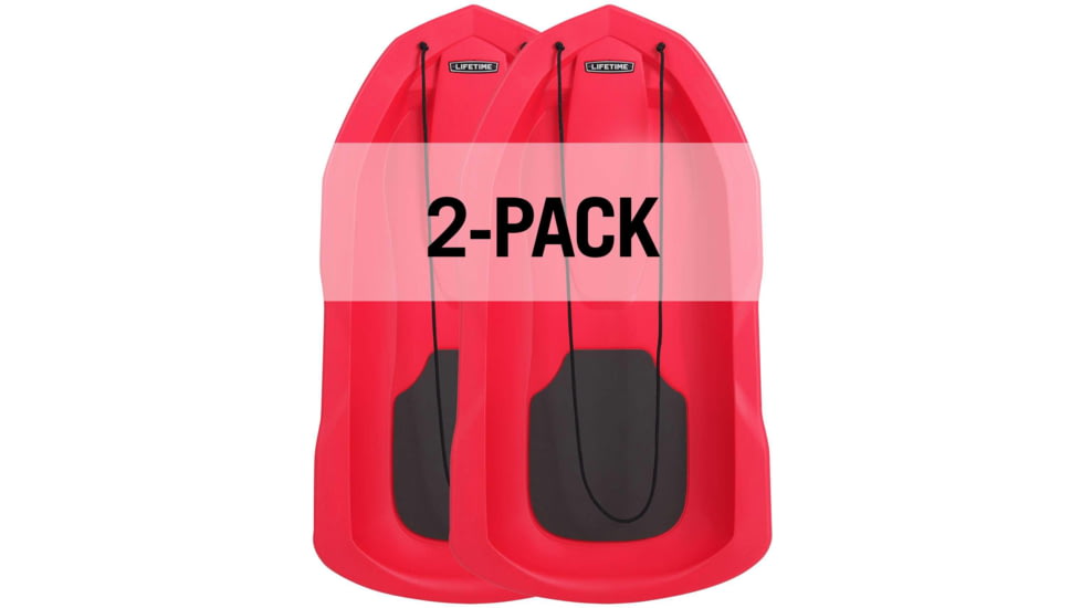 Lifetime Products 48in Premium Snow Sled, 2 Pack, Red, 91181