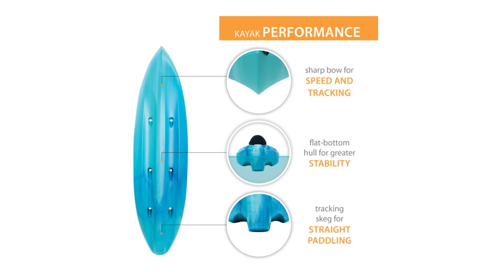 Lifetime Products Kenai 103 Sit-On-Top Kayak, Bahama Fusion, Large, 91146