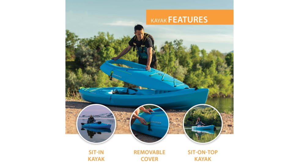 Lifetime Products Emotion Cabrio Hybrid 110 Sit-In and Sit-On-Top Kayak w/Paddle