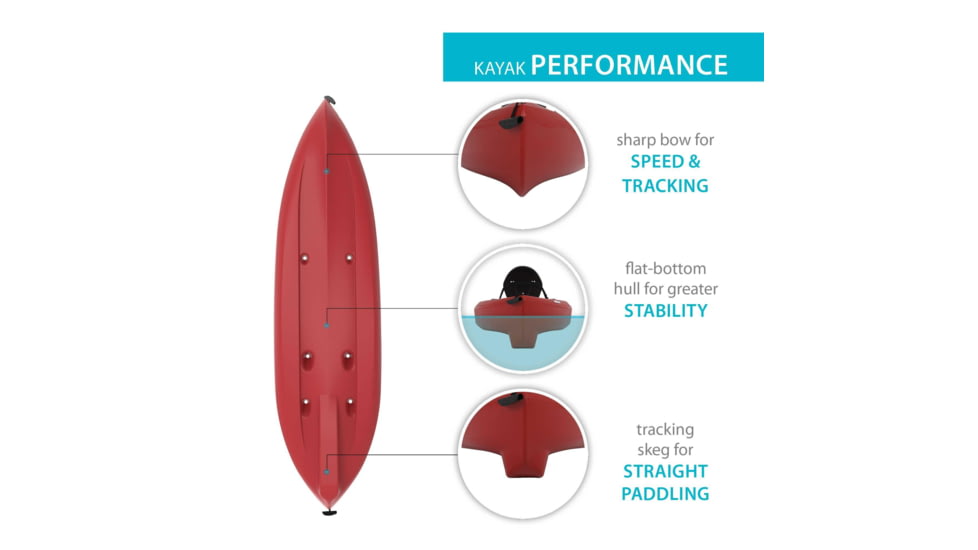 Lifetime Products Tamarack 100 Sit-On-Top Kayak w/Paddle, Red, 90486