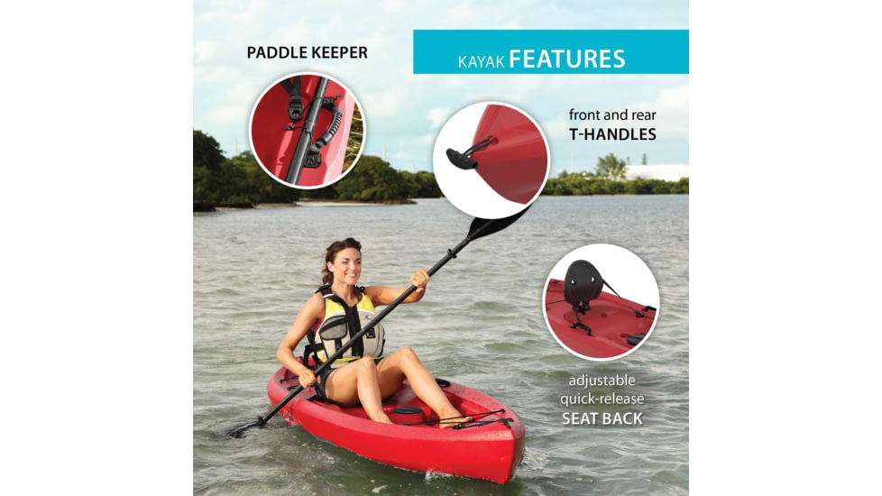 Lifetime Products Tamarack 100 Sit-On-Top Kayak w/Paddle, Red, Large, 90486