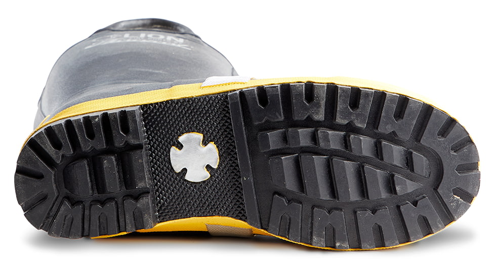LION HellFire 14in Kevlar Insulted Rubber Men's Work Boots, 11 US, Black/Yellow, 807-6000-11
