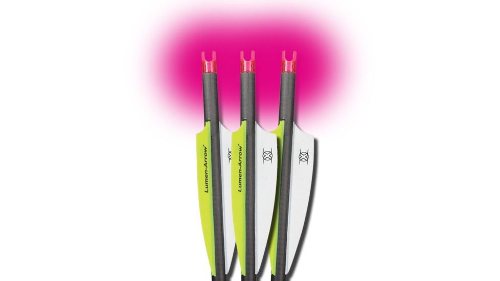Lumenok 22in Carbon Bolt w/Capture Nocks, 3-Pack, Pink BCAP223P