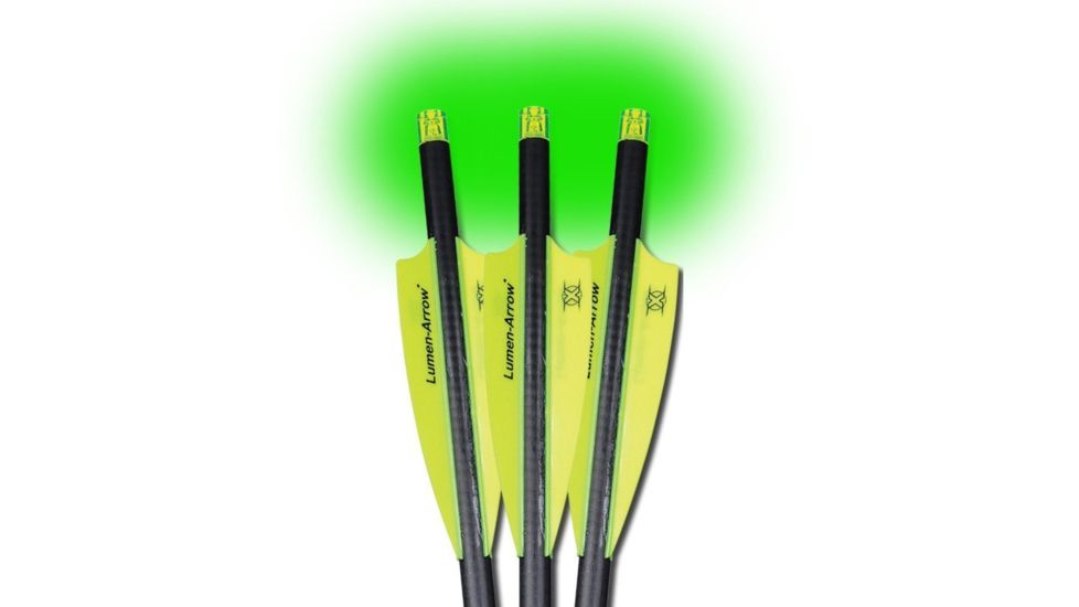 Lumenok 22in Carbon Bolt w/Flat Ends, 3-Pack, Green BECF223G