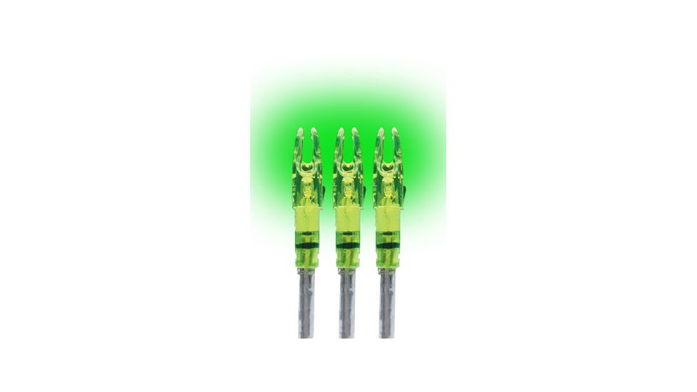 Lumenok Lighted Nock, Green S Nock 3 pk., SL3G