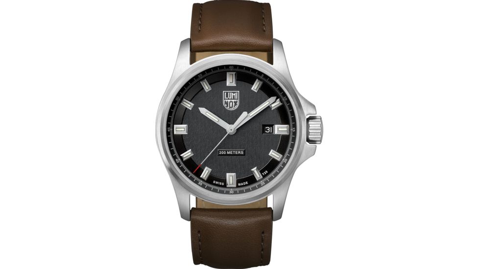 Luminox Dress Field Quartz Watches, Black/Silver/Brown, 42 mm, 1831