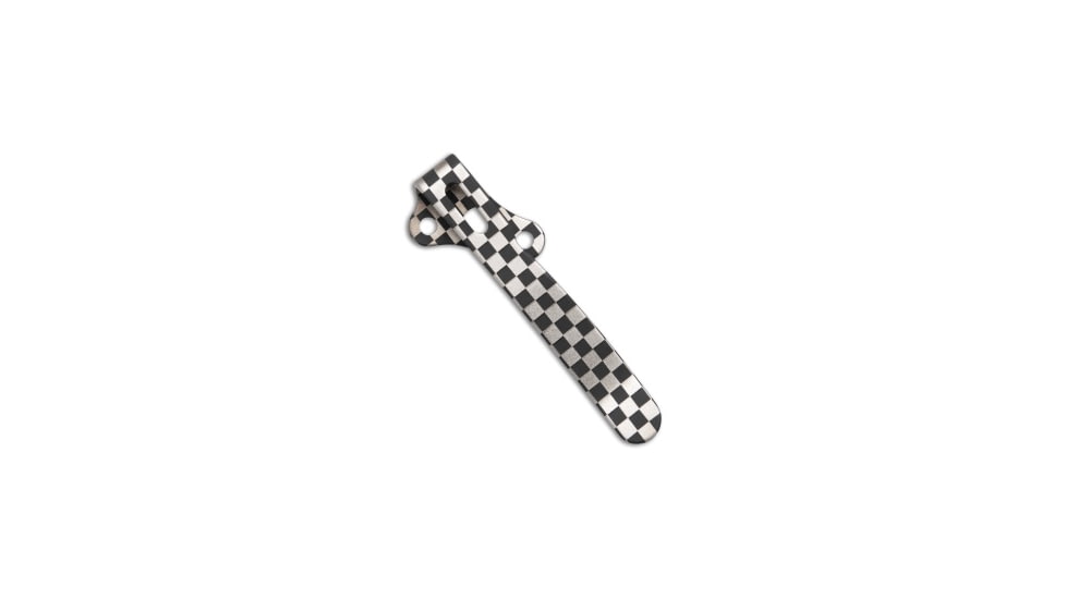 Lynch Northwest Lynch Northwest Demko Standard Right Hand Ti Pocket Clip - Checkerboard, Gray/Black, adult, BHQ-224289