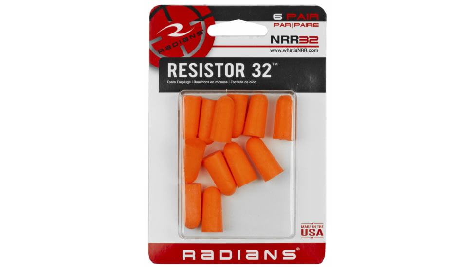 Lynx Defense Radians Resistor 32 Disposable Foam Earplugs 6 Pair, f47171