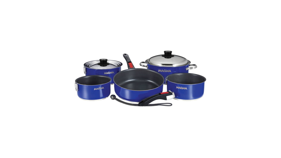 Magma Nesting Cookware Set - Blue + Cooking Utensils, nesting-cookware-set-blue-cooking-utensils