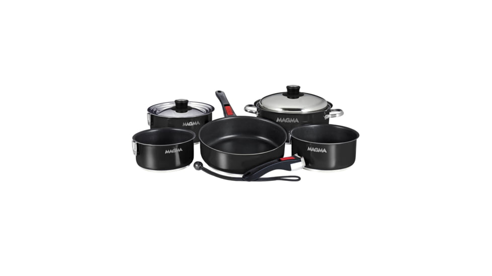 Magma Nesting Cookware Set - Black + Cooking Utensils, nesting-cookware-set-black-cooking-utensils