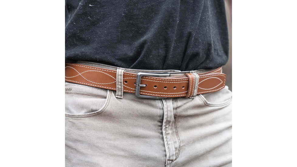 Magpul Industries Tejas El Pistolero Hide Gun Belt w/Buckle Closure, 1.5in Wide, 46 in, Reinforced Polymer, Light Brown, MAG1276-230-46