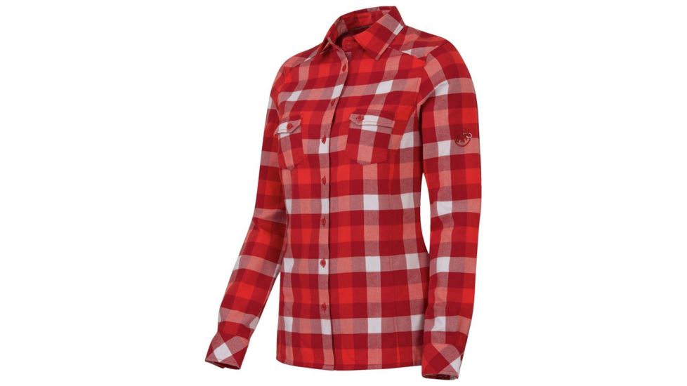 Mammut Hornli Hut Shirt Long - Women's-Poppy/Dark Inferno-Small