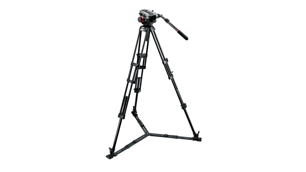 Manfrotto MIDI Twin System - 504HD MPRO System and 546GB Tripod with Ground Spreader