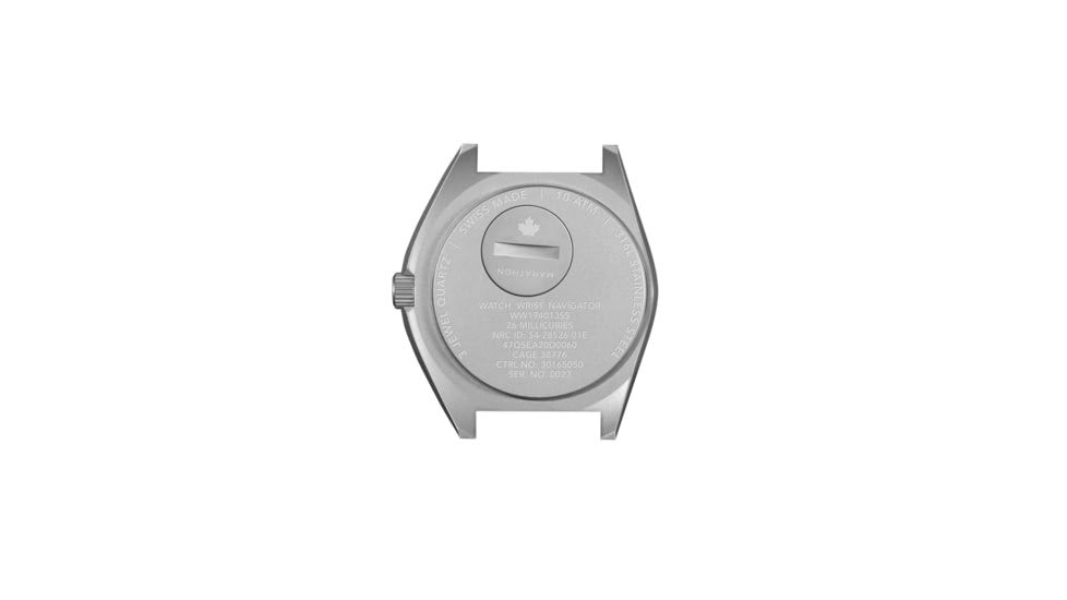 Marathon Arctic Steel Navigator W/Date Ssnav-D 3-Piece Rubber Strap Kit, White, 41mm, WW194013SS-0530