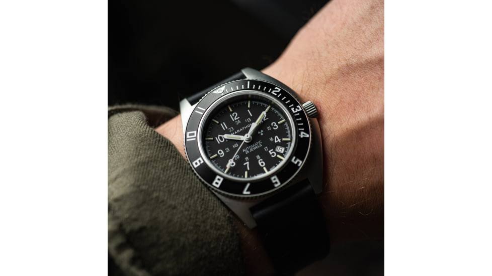 Marathon Auto SSNAV-D on Defstan Watch, Black, 41mm, WW194029SS-0103