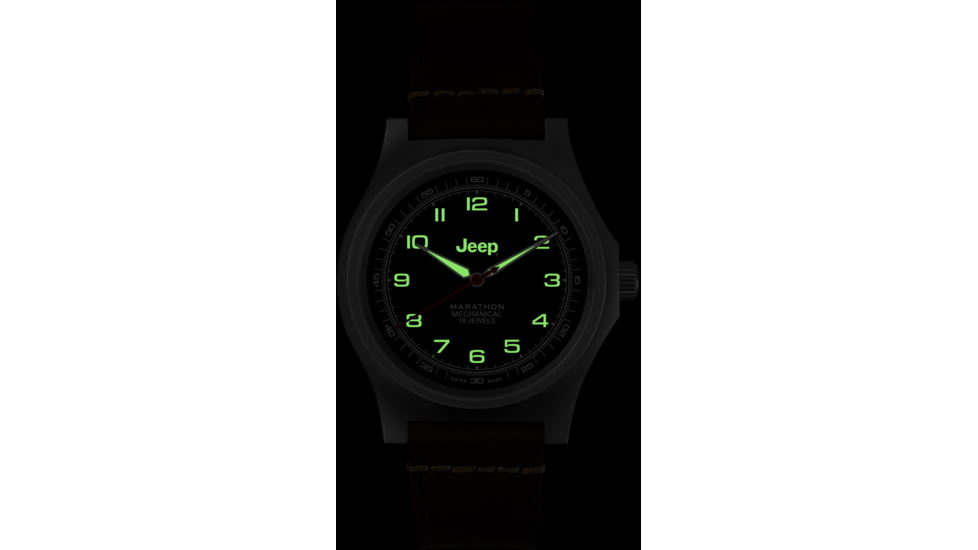 Marathon JEEP SSGPM on Leather Watch, Black, 41mm, WW194033SS-4001