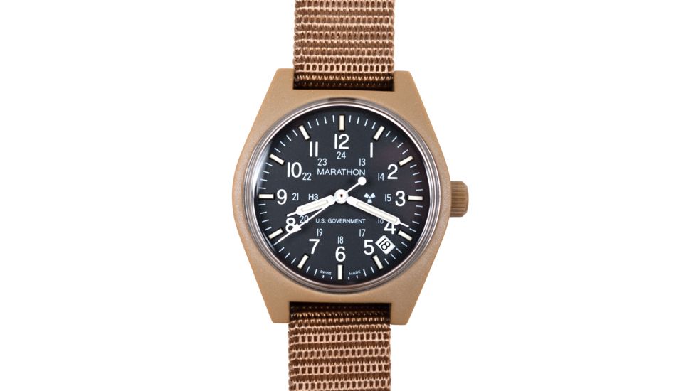Marathon General Purpose Quartz Wristwatch w/Date and Tritium, GPQ, Desert Tan WW194015DT