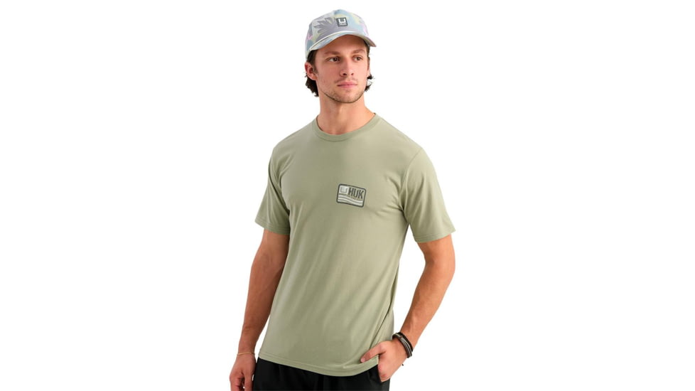 Marolina DBA HUK Huk Born Wave Short Sleeve Shirt Seagrass S, H1000605-383-S