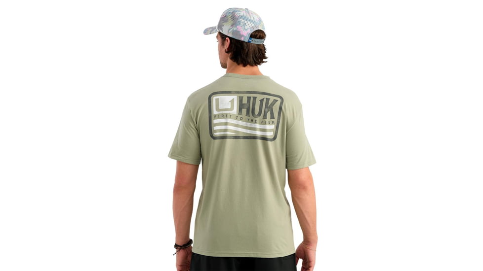 Marolina DBA HUK Huk Born Wave Short Sleeve Shirt Seagrass M, H1000605-383-M