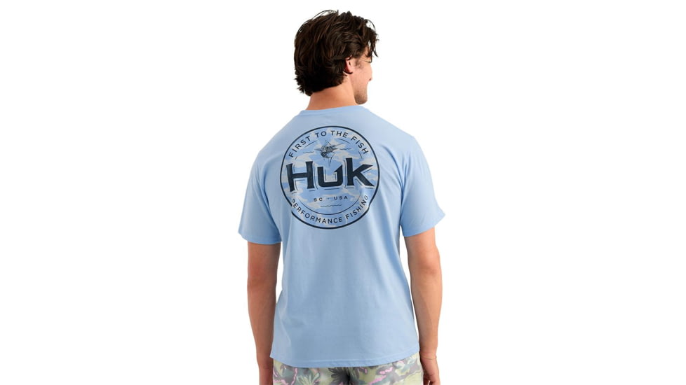 Marolina DBA HUK Huk Marlin Circle Short Sleeve Pocket Shirt Cerulean S, H1000594-423-S