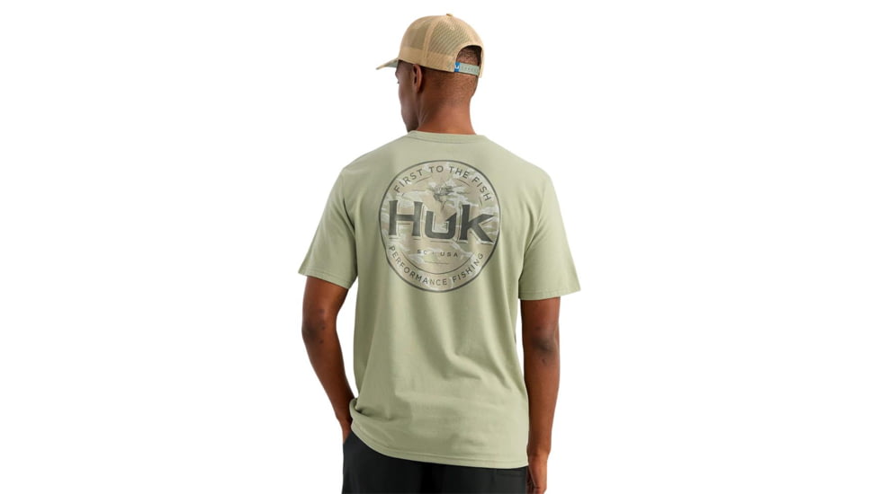 Marolina DBA HUK Huk Marlin Circle Short Sleeve Pocket Shirt Seagrass L, H1000594-383-L