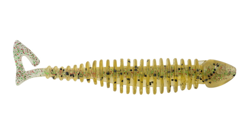 Matzuo Gaikotsu Ribbed Curl Tail 4.5" 8pk, Olive, MTZGKCT4.5OLIVE