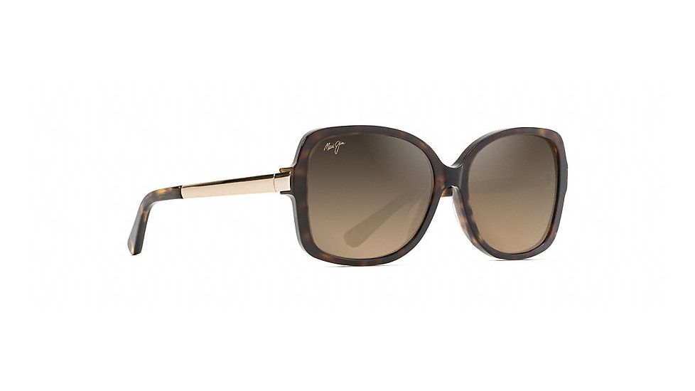 Maui Jim Melika Fashion  Sunglasses,Dark Tortoise with Gold Temples,HCL Bronze Lens HS760-10K