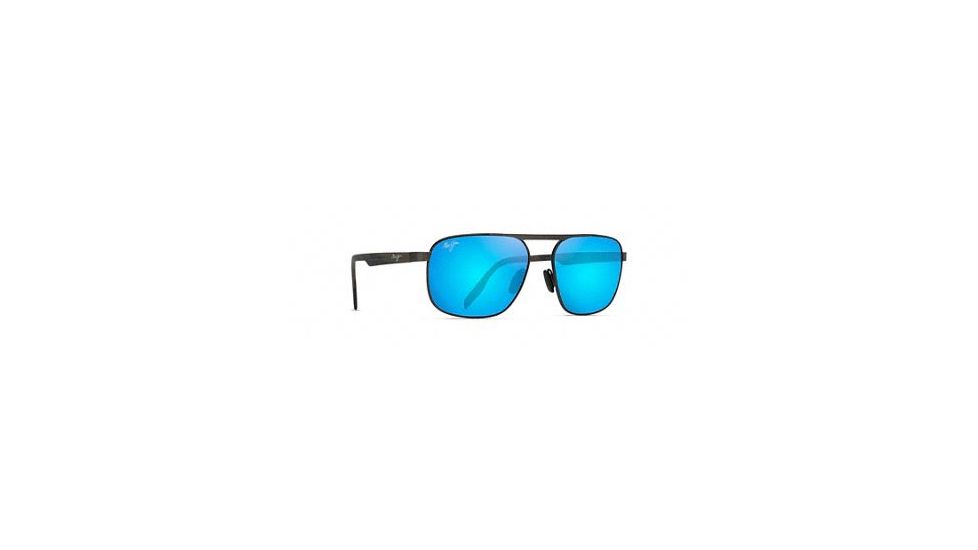 Maui Jim Waihee Ridge Sunglasses,Brushed Dark Gunmetal,Blue Hawaii Lens, B777-02C