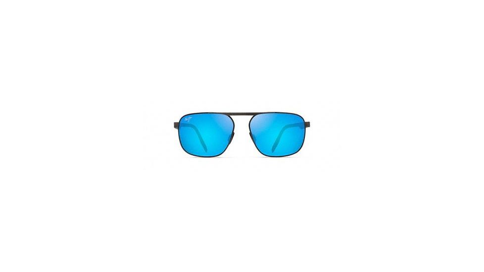 Maui Jim Waihee Ridge Sunglasses,Brushed Dark Gunmetal,Blue Hawaii Lens, B777-02C