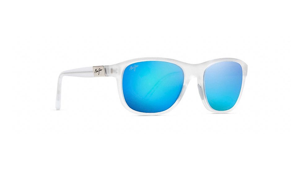 Maui Jim Wakea Polarized Classic  Sunglasses,Frosted Crystal,Blue Hawaii Lens B745-05CM