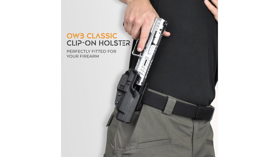 Maxtor Tactical Kydex Classic Clip-on OWB Belt Holster w/ TLR-8, Sig Sauer P365 X-MACRO, Right, Black, OWBCP-BK-MACRO-TRL8