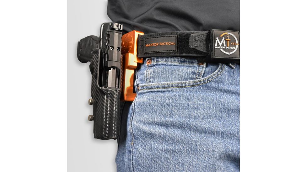 Maxtor Tactical Alloy Competition OWB Holster, Canik METE SFX, Right, Carbon Fiber/Orange, ACHOR-SFX-CF