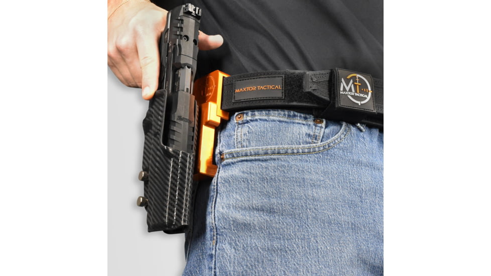 Maxtor Tactical Alloy Competition OWB Holster, Canik METE SFX, Right, Carbon Fiber/Orange, ACHOR-SFX-CF